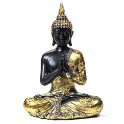 Bouddha priant antique Thailande -  noir & doré