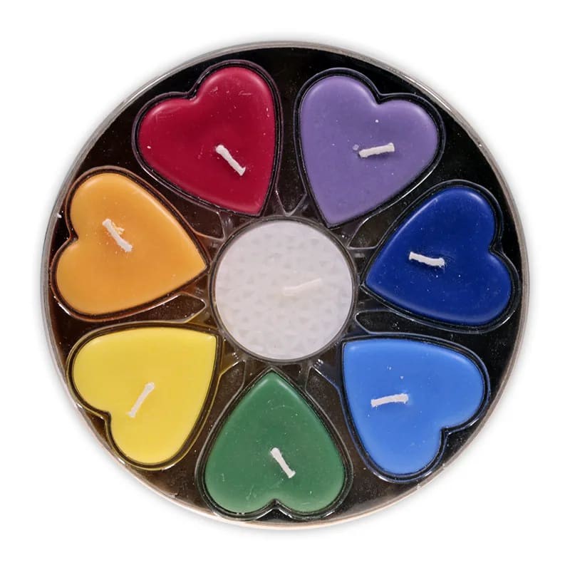 Bougies coeur 7 chakras