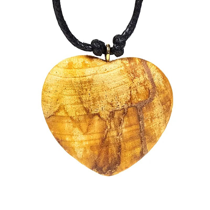 Collier cœur Palo Santo - 3,5 cm