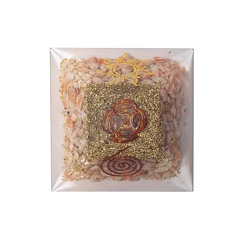 Pyramide Pierre de Soleil - orgonite - Symbole soleil