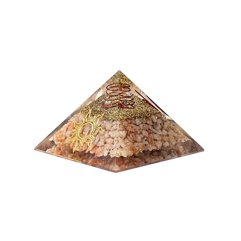 Pyramide Pierre de Soleil - orgonite - Symbole soleil