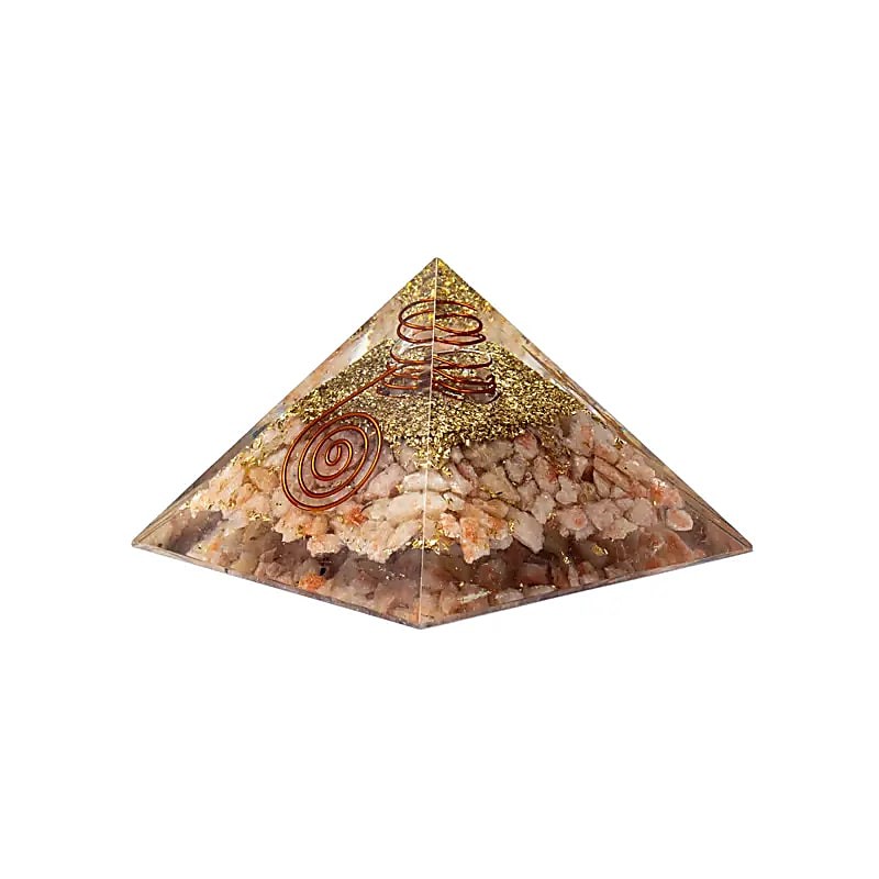 Pyramide Pierre de Soleil - orgonite - Symbole soleil