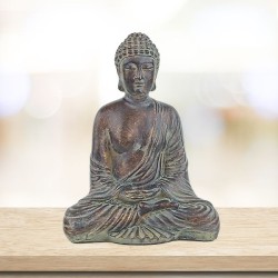 Bouddha de la sérénité - style  Japon - statue - brun