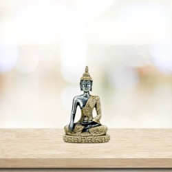 Bouddha statue noire et sable - 10 cm