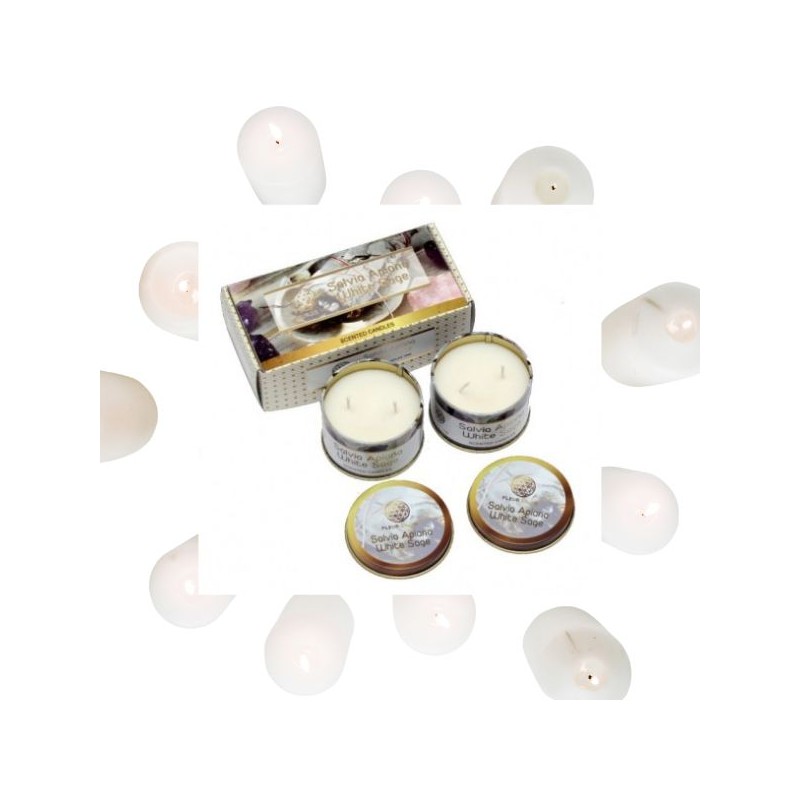 Bougies Sauge Blanche - Fleur de Vie Holy Wood - set de 2 bougies