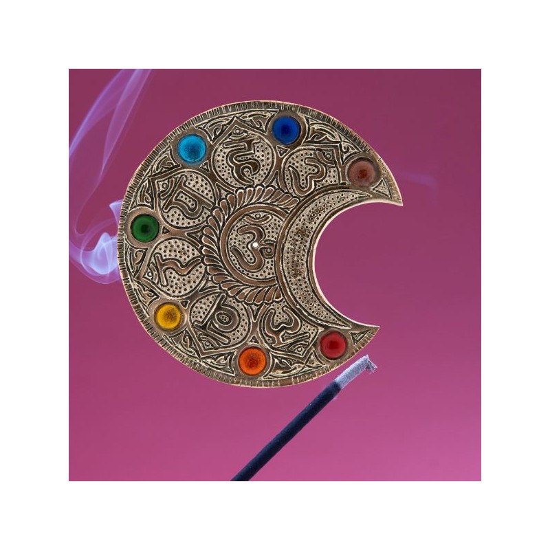 porte encens lune ohm chakra