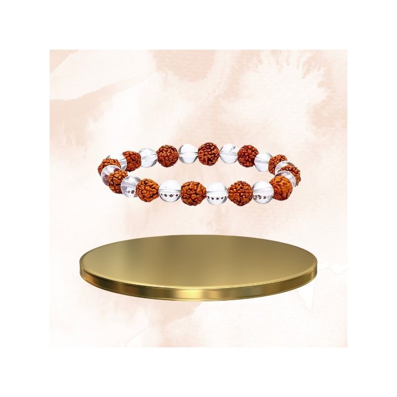 Bracelet Rudraksha  Onyx noir -  élastique