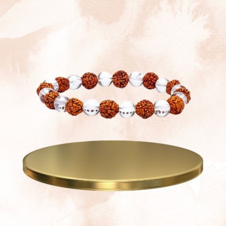 Bracelet Rudraksha  Onyx noir -  élastique