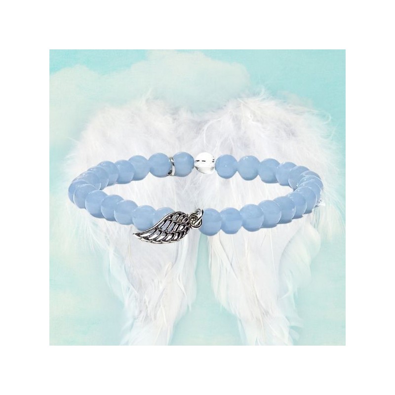 Bracelet Angelite - Aile d'Ange - elastique