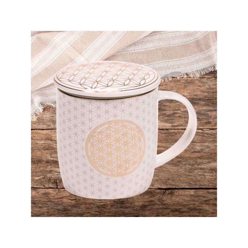 Tasse Mug Fleur de vie SET infuseur  thé