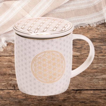 Tasse Mug Fleur de vie SET infuseur  thé