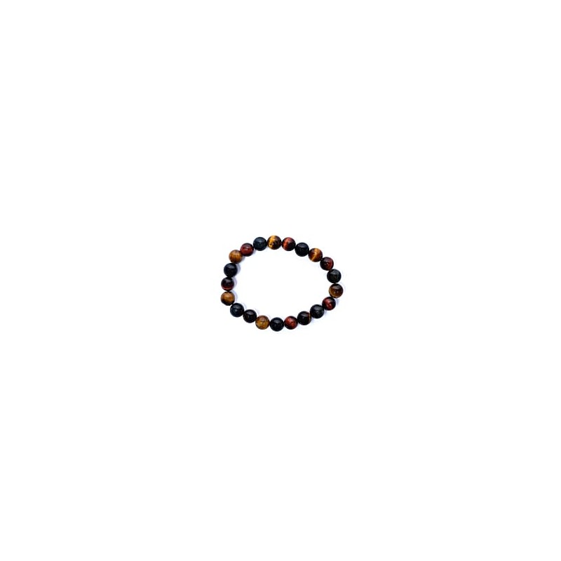 Bracelet Oeil de tigre - 3 couleurs -  elastique - 8 mm