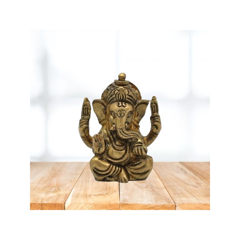 Ganesha statue - laiton - mini-figurine à bras