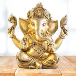 Ganesh, Antique gold - 23 cm - statue