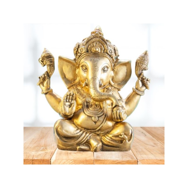 Ganesh, Antique gold - 23 cm - statue