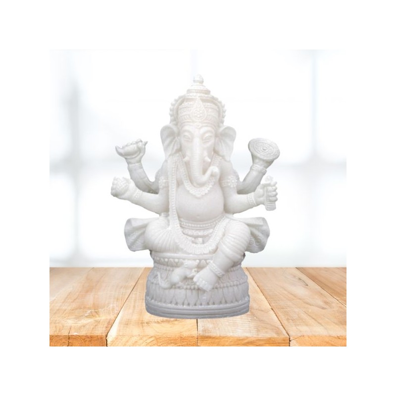 Ganesh statue blanche - 17 cm