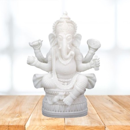 Ganesh statue blanche - 17 cm