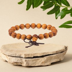 Bracelet  Mala bois de santal - élastique +- 6mm