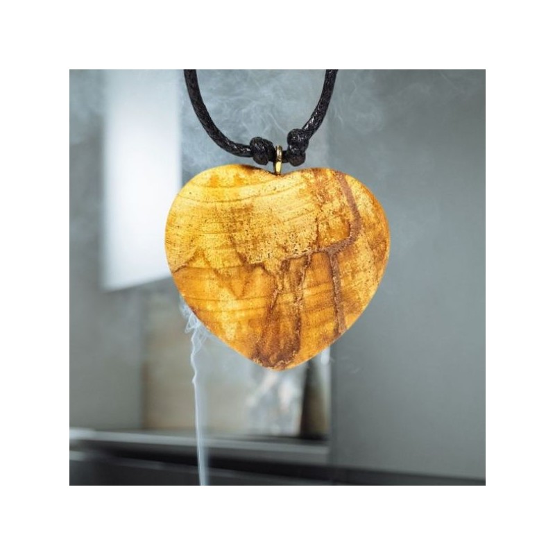 Collier cœur Palo Santo - 3,5 cm