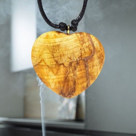 Collier cœur Palo Santo - 3,5 cm