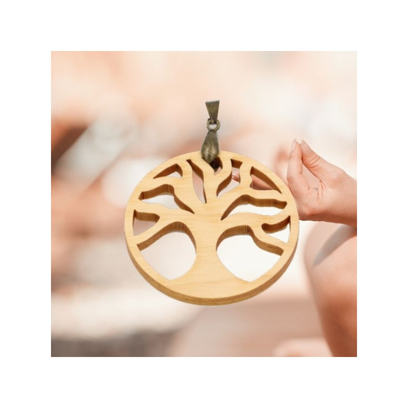 Pendentif Arbre de vie - bois PIN - amulette