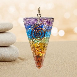 Pendentif Orgone Chakra - conique