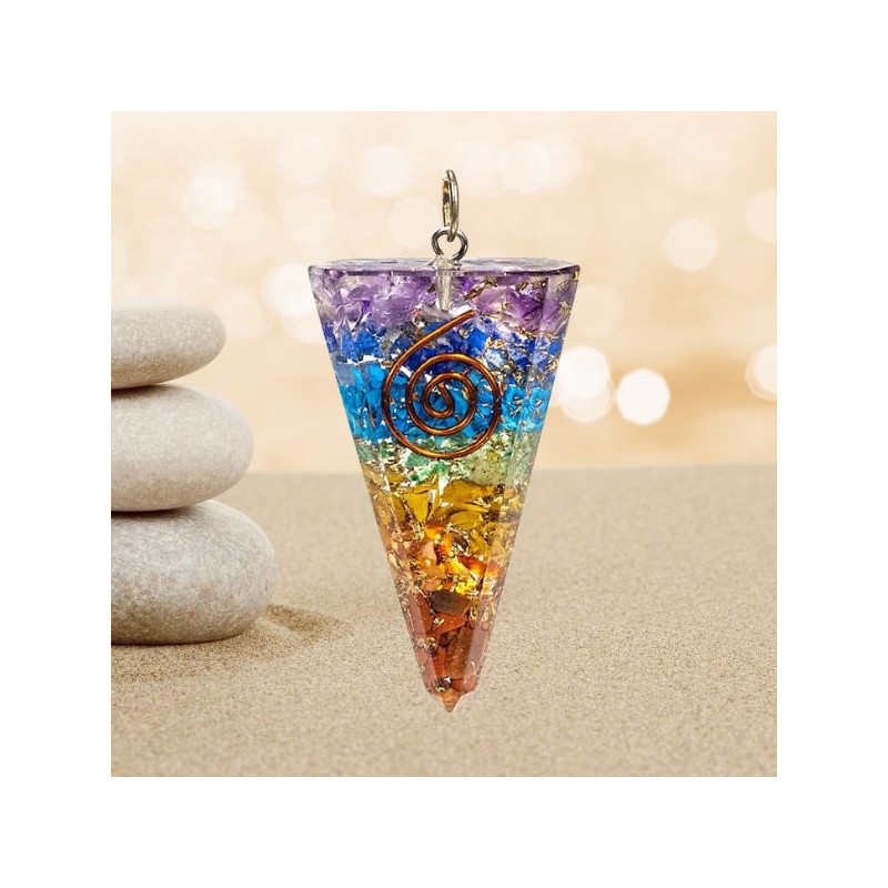 Pendentif Orgone Chakra - conique