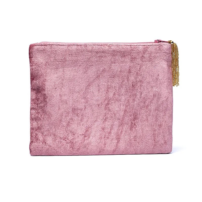 Pochette étui Arbre de Vie en Velours Rose – Élégance et Magie