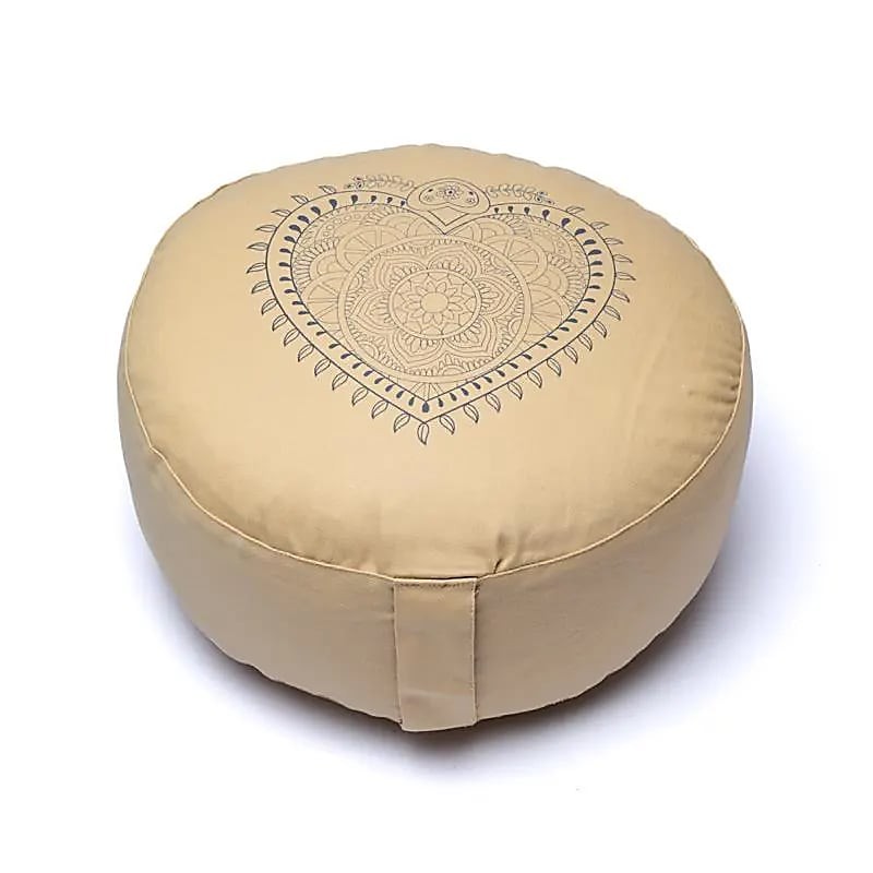 Zafu - coussin de méditation - Coeur - Beige - cosse de sarrassin