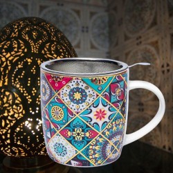 Tasse Mug Oriental - Mandala -SET infuseur  thé