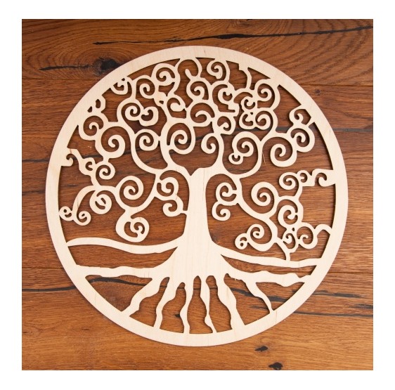 Arbre de Vie en bois - 14,4 cm - plaque bouleau