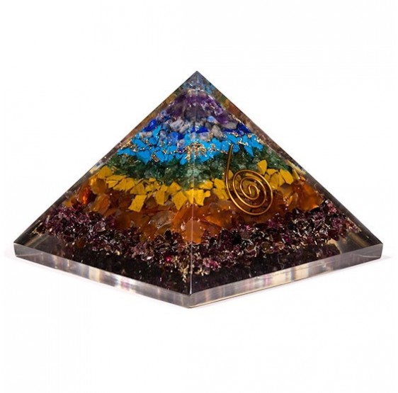 pyramide orgone SPIRALE - CHAKRA 7 x 7 cm