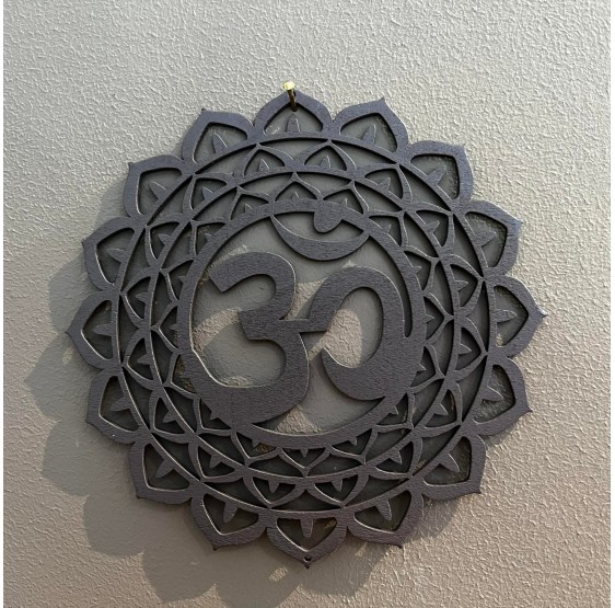 OM - plaque en bois - 15 cm - Ohm - Aum