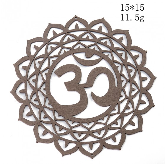 OM - plaque en bois - 15 cm - Ohm - Aum