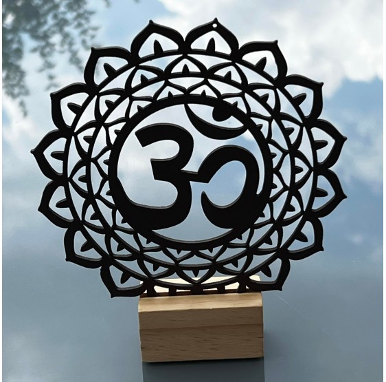 OM - plaque en bois - 15 cm - Ohm - Aum