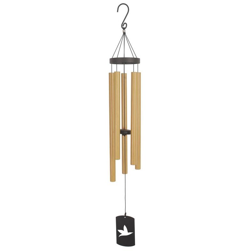 Carillon à vent effet bois de bambou 107 cm Omsaé - Deco zen