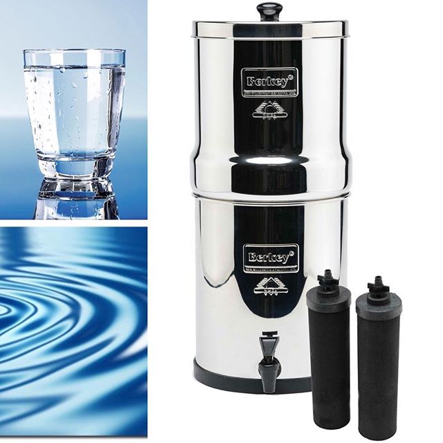 Berkey Royal Filtre à eau complet avec 2 purificateurs noirs avec 2 filtres  à fluorure PF-2 Système de filtration en acier inoxydable